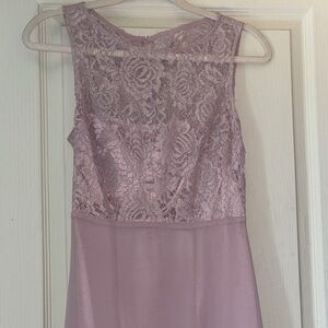 Elegant Lace Overlay Dress in Lavender